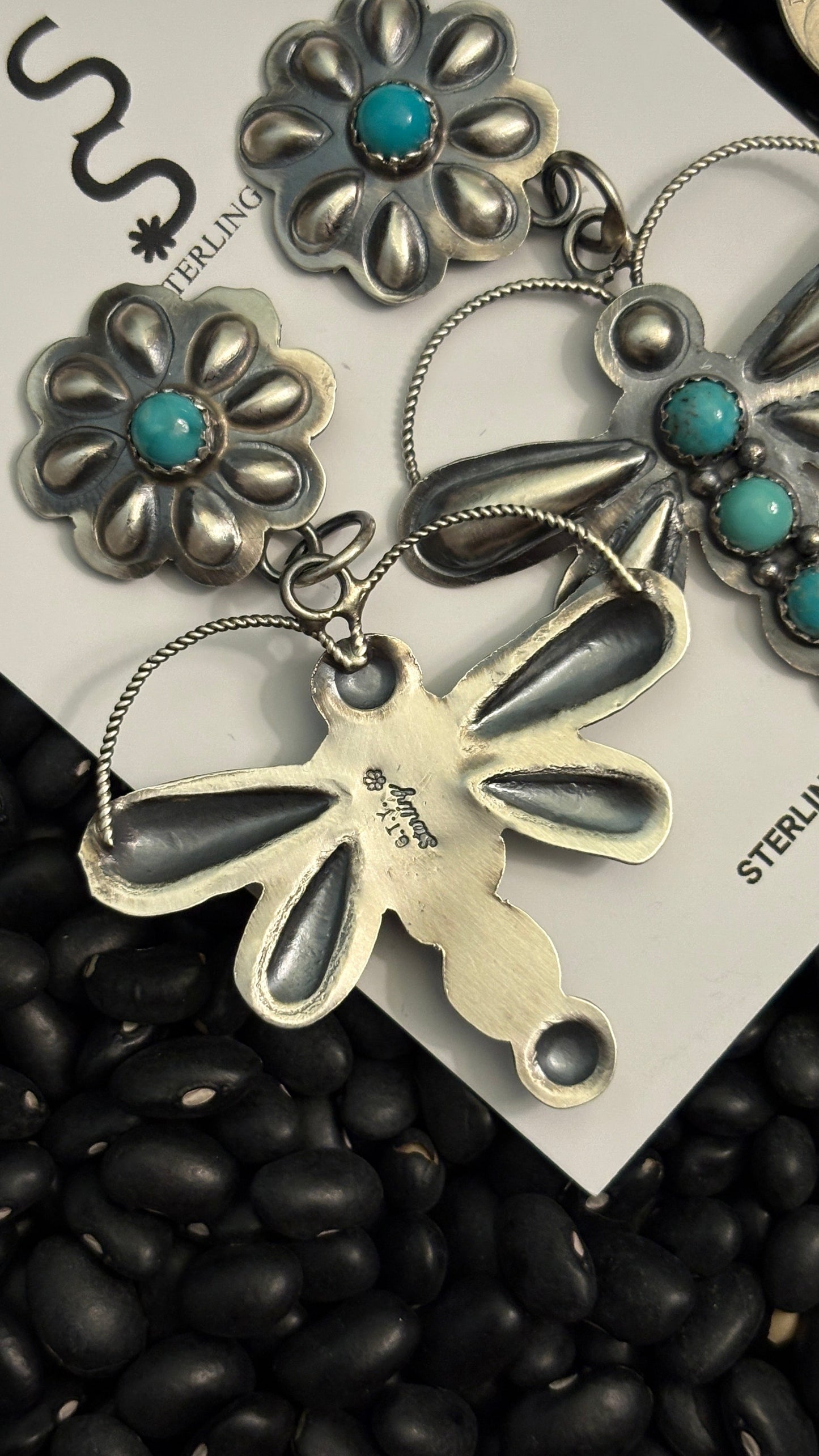 CONCHO DRAGONFLY EARRINGS BY GABRIELE YAZZIE
