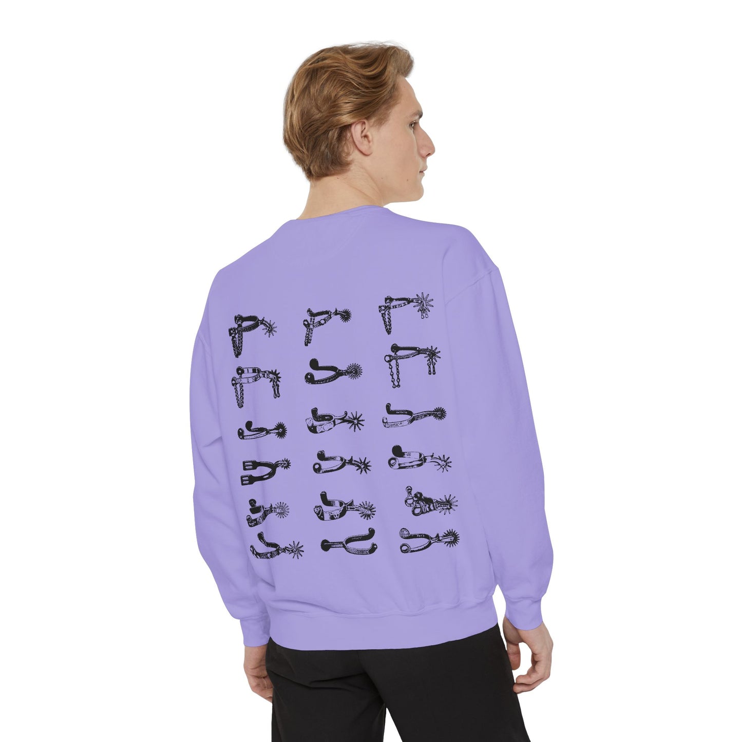 Spurs Western Garment-Dyed Sweatshirt - Punchy Cowboy Ranch Wife Design