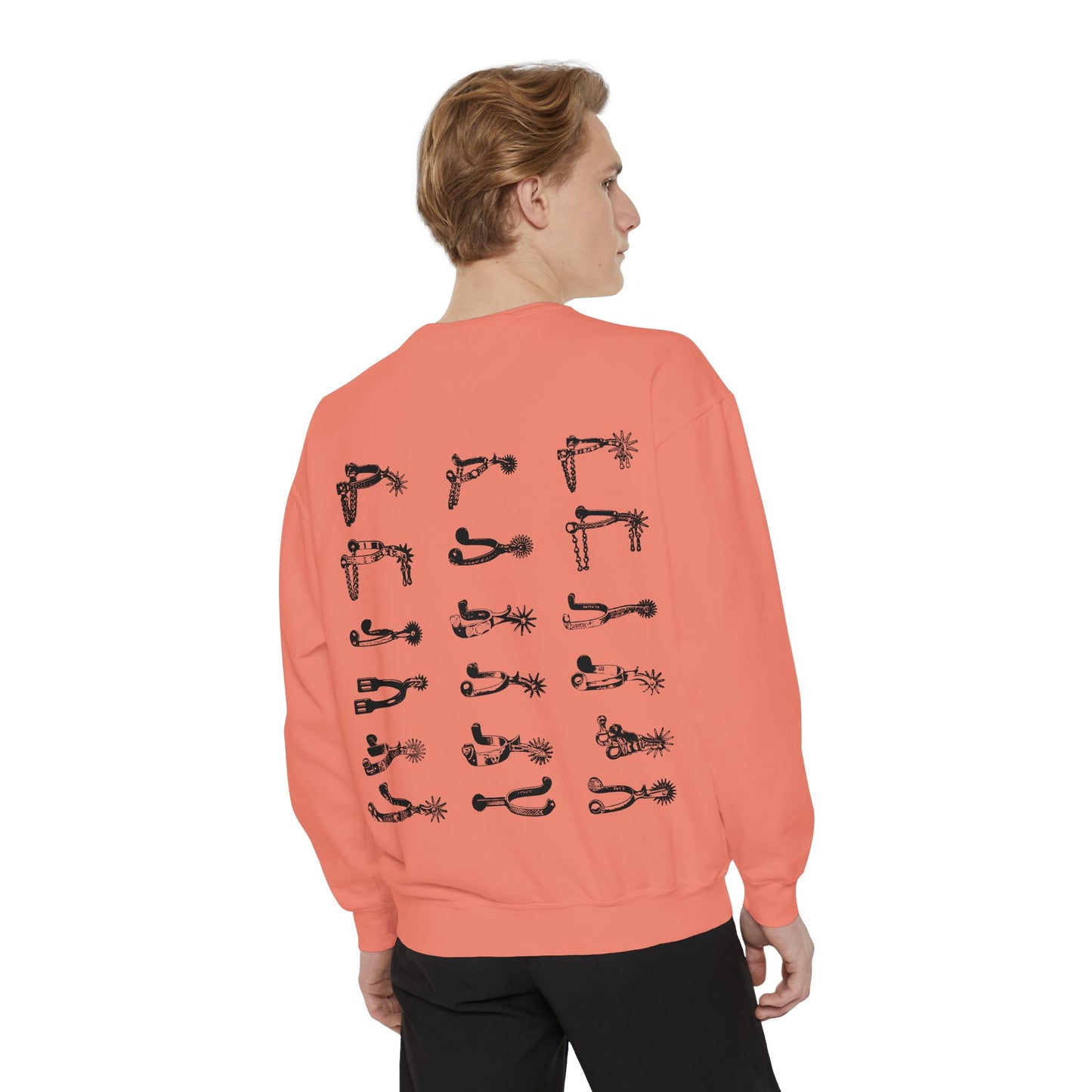 Spurs Western Garment-Dyed Sweatshirt - Punchy Cowboy Ranch Wife Design