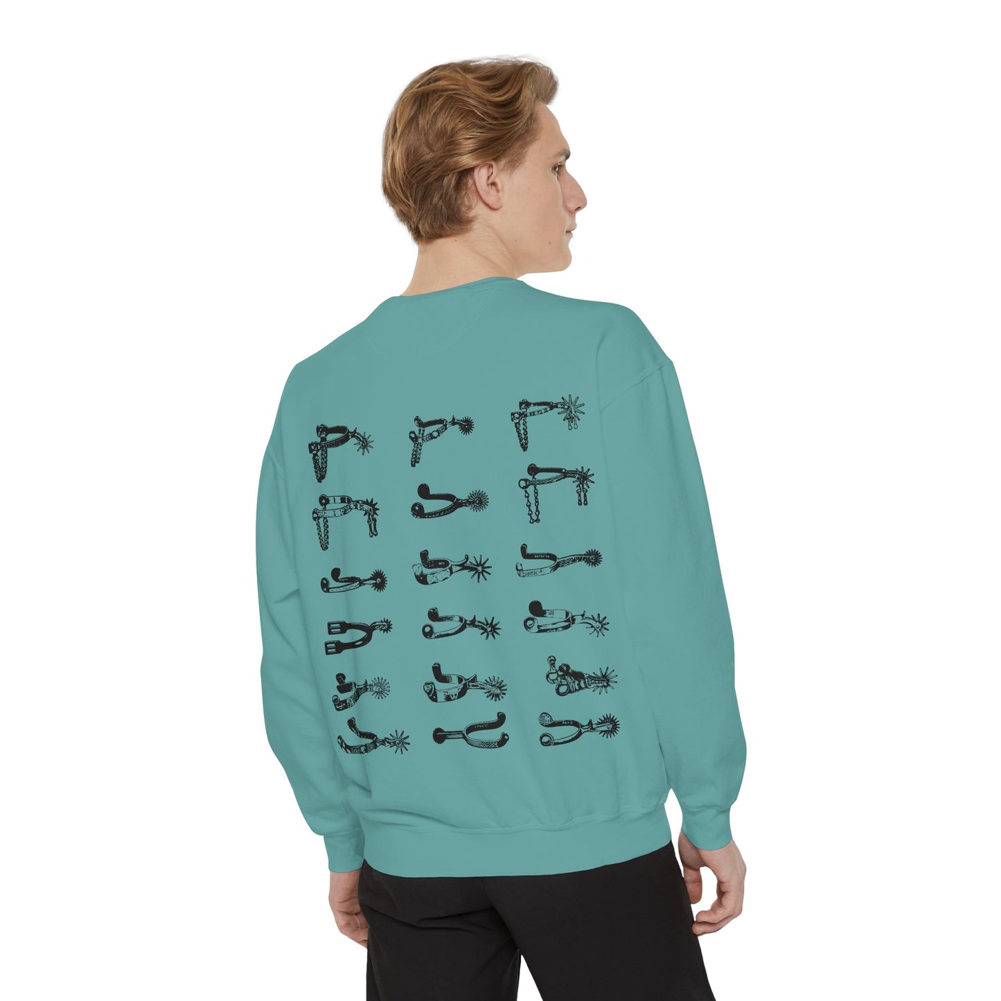 Spurs Western Garment-Dyed Sweatshirt - Punchy Cowboy Ranch Wife Design