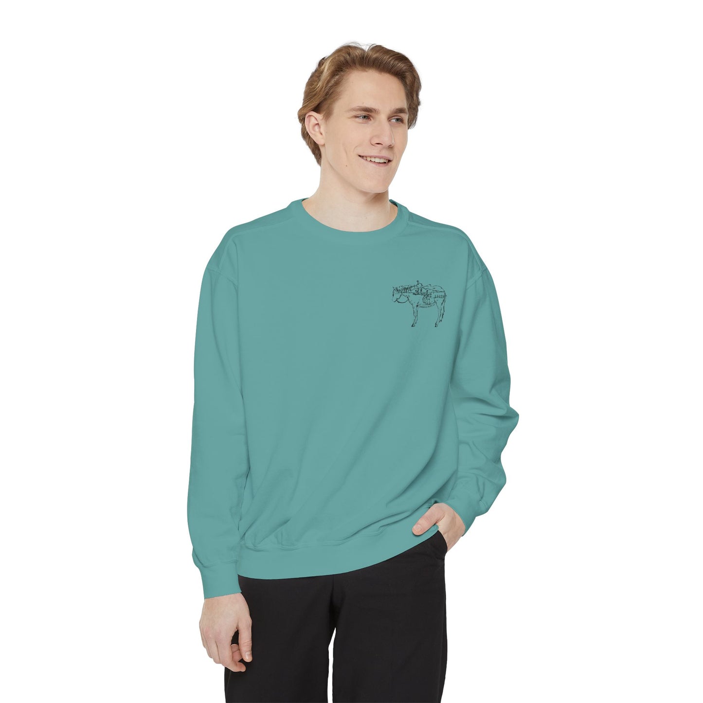 Spurs Western Garment-Dyed Sweatshirt - Punchy Cowboy Ranch Wife Design