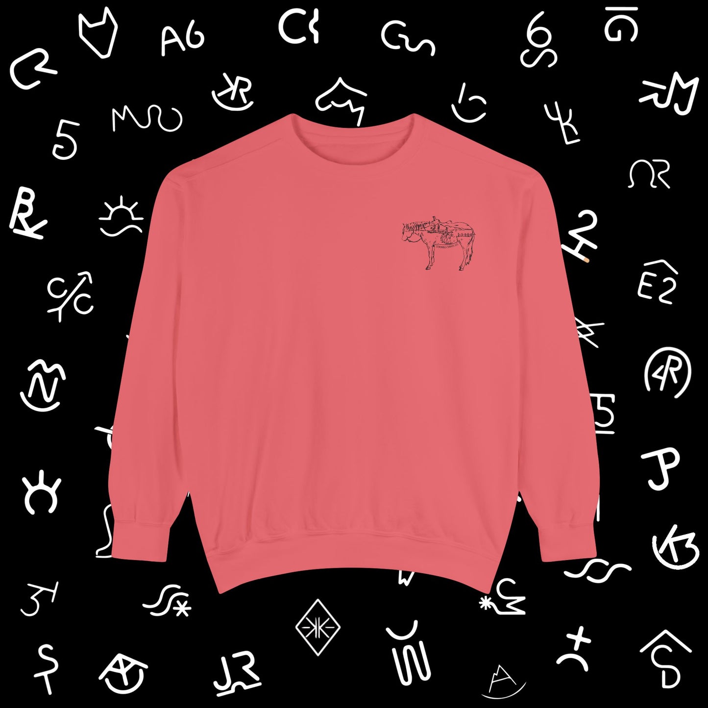 Spurs Western Garment-Dyed Sweatshirt - Punchy Cowboy Ranch Wife Design