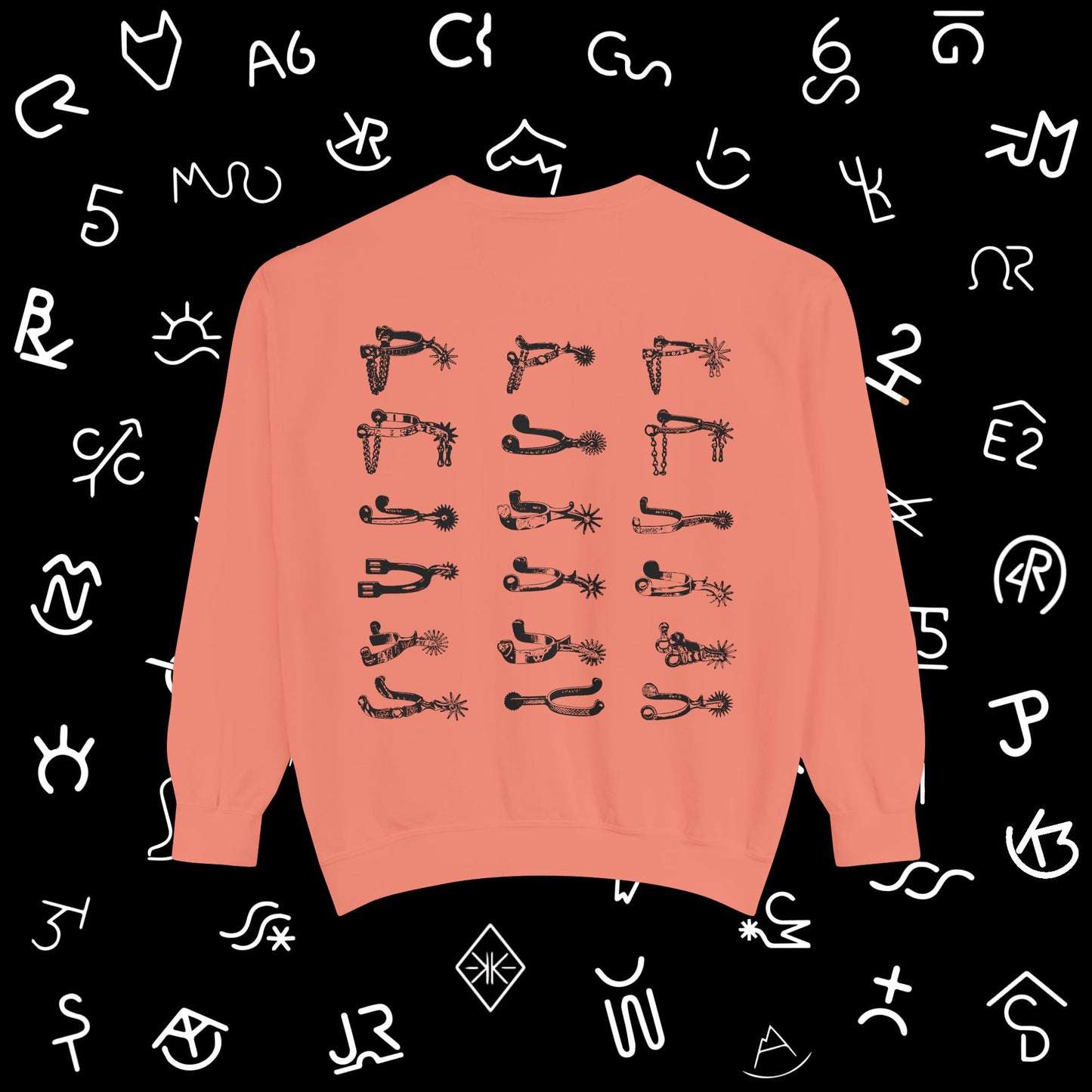 Spurs Western Garment-Dyed Sweatshirt - Punchy Cowboy Ranch Wife Design