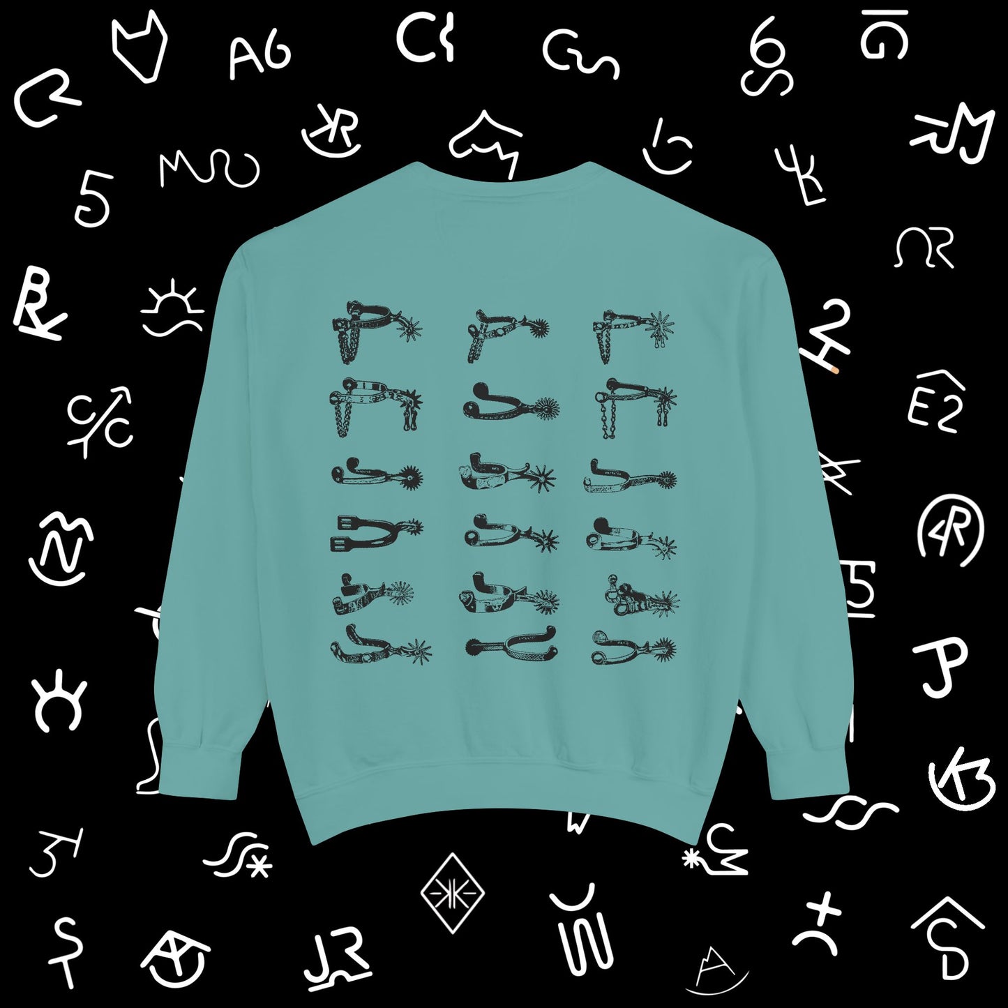Spurs Western Garment-Dyed Sweatshirt - Punchy Cowboy Ranch Wife Design