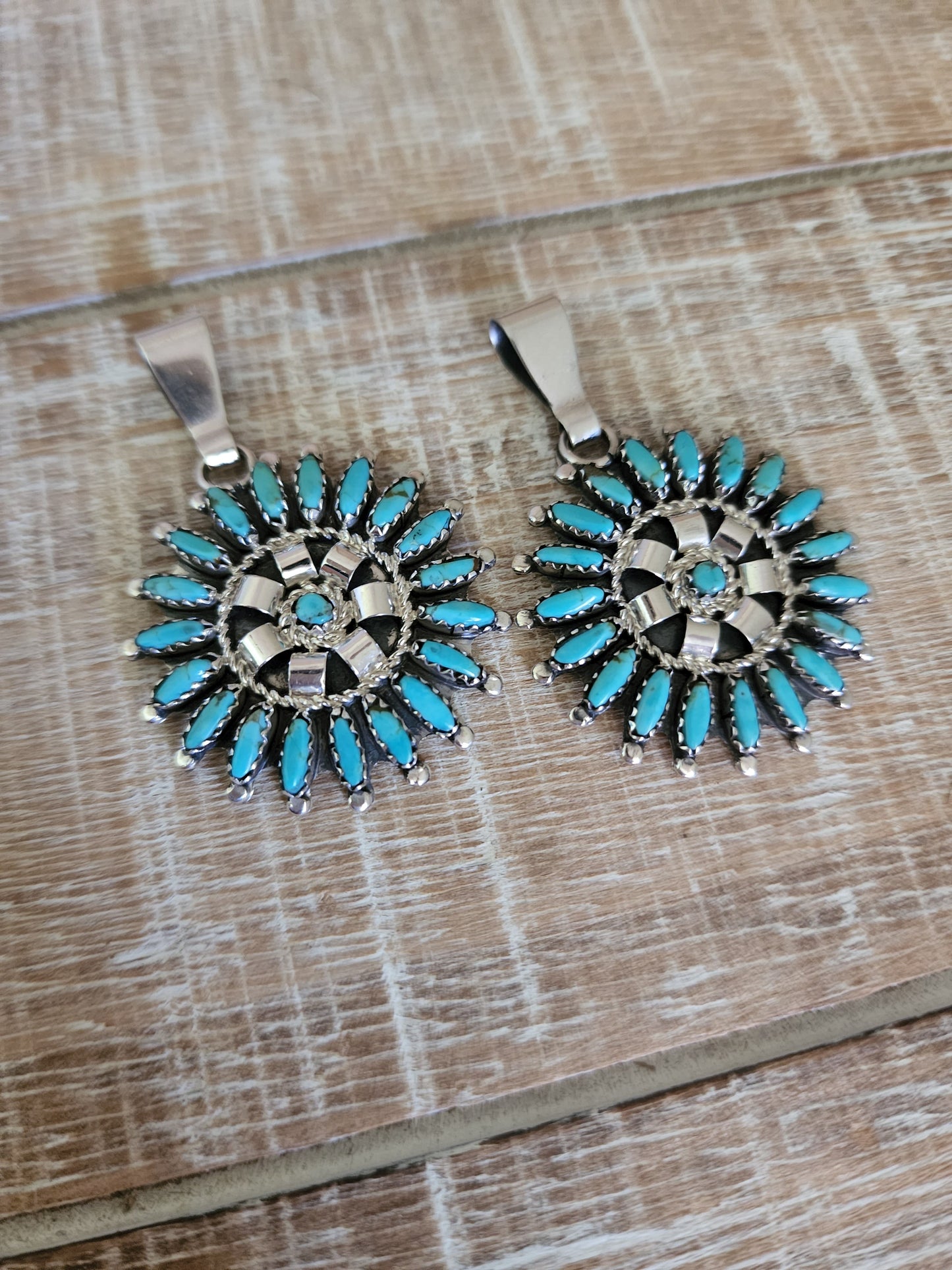 ROSEMARY TOM NEZ TURQUOISE ZUNI STYLE PENDANT