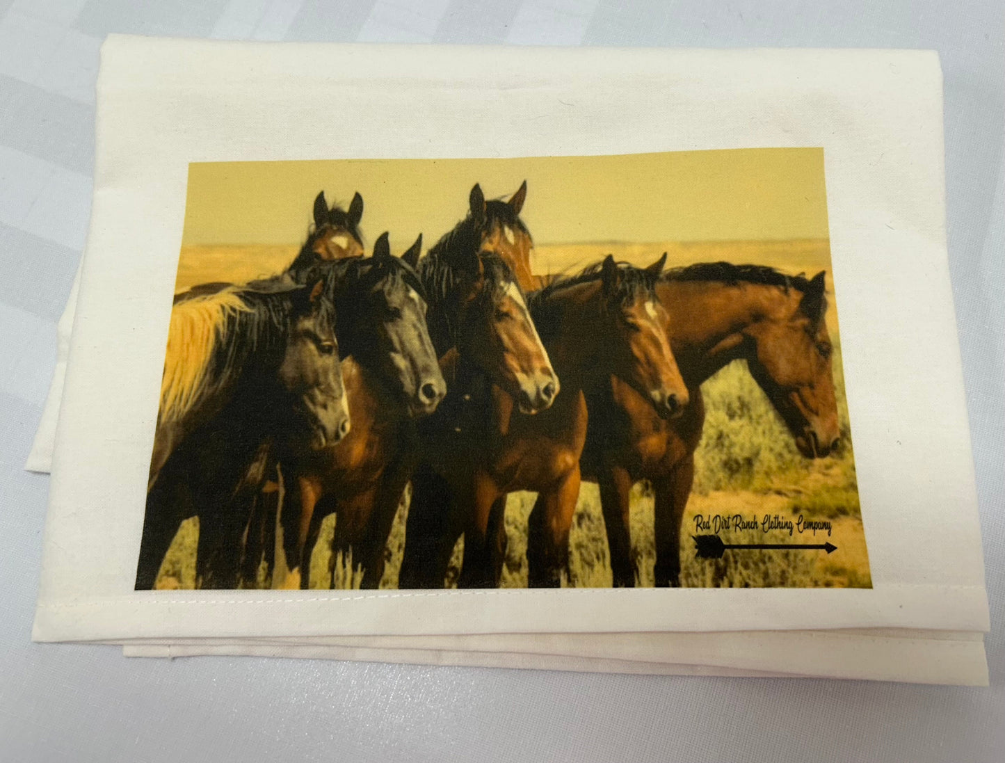Horse Herd Dish Towel