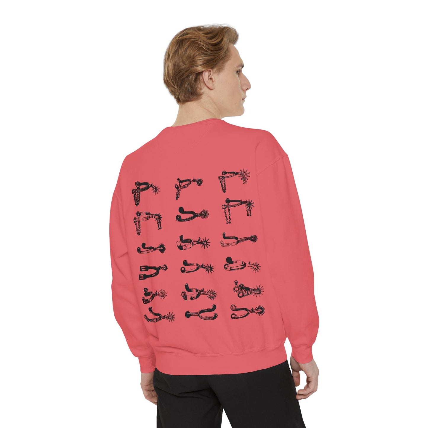 Spurs Western Garment-Dyed Sweatshirt - Punchy Cowboy Ranch Wife Design