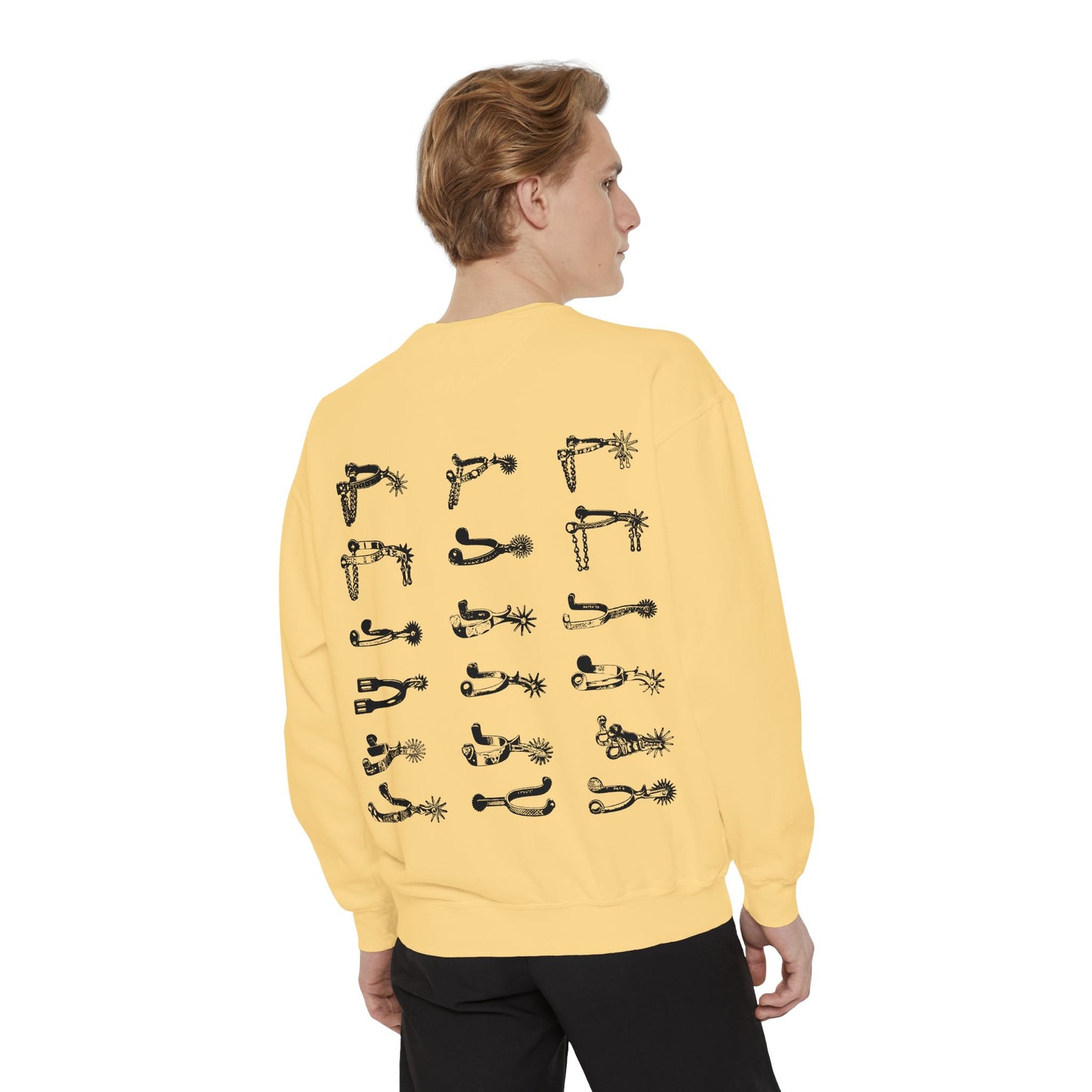 Spurs Western Garment-Dyed Sweatshirt - Punchy Cowboy Ranch Wife Design