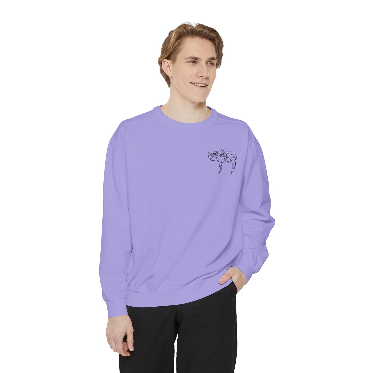 Spurs Western Garment-Dyed Sweatshirt - Punchy Cowboy Ranch Wife Design