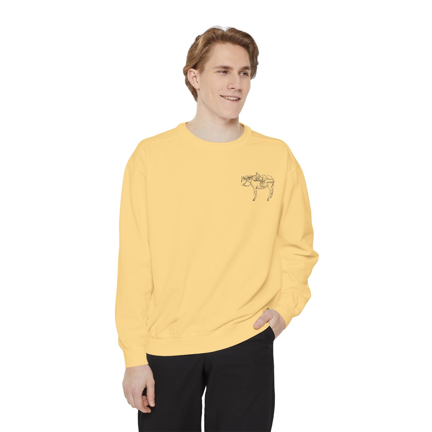 Spurs Western Garment-Dyed Sweatshirt - Punchy Cowboy Ranch Wife Design