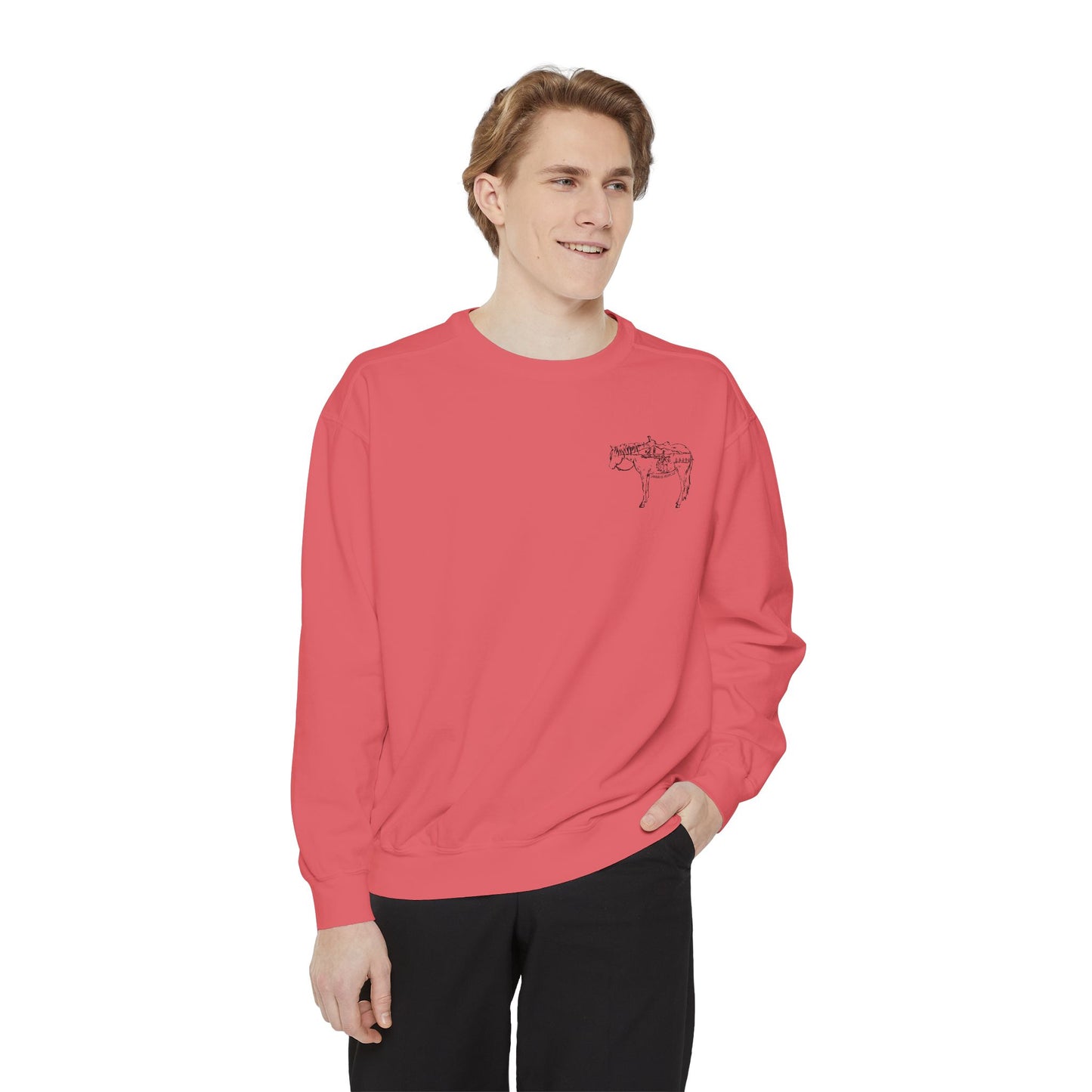 Spurs Western Garment-Dyed Sweatshirt - Punchy Cowboy Ranch Wife Design