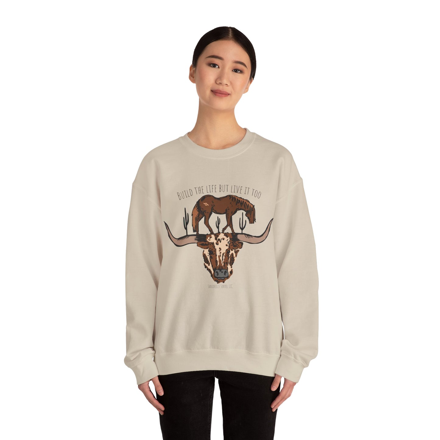 Longhorn Lone Horse Sweatshirt - Unisex Crewneck