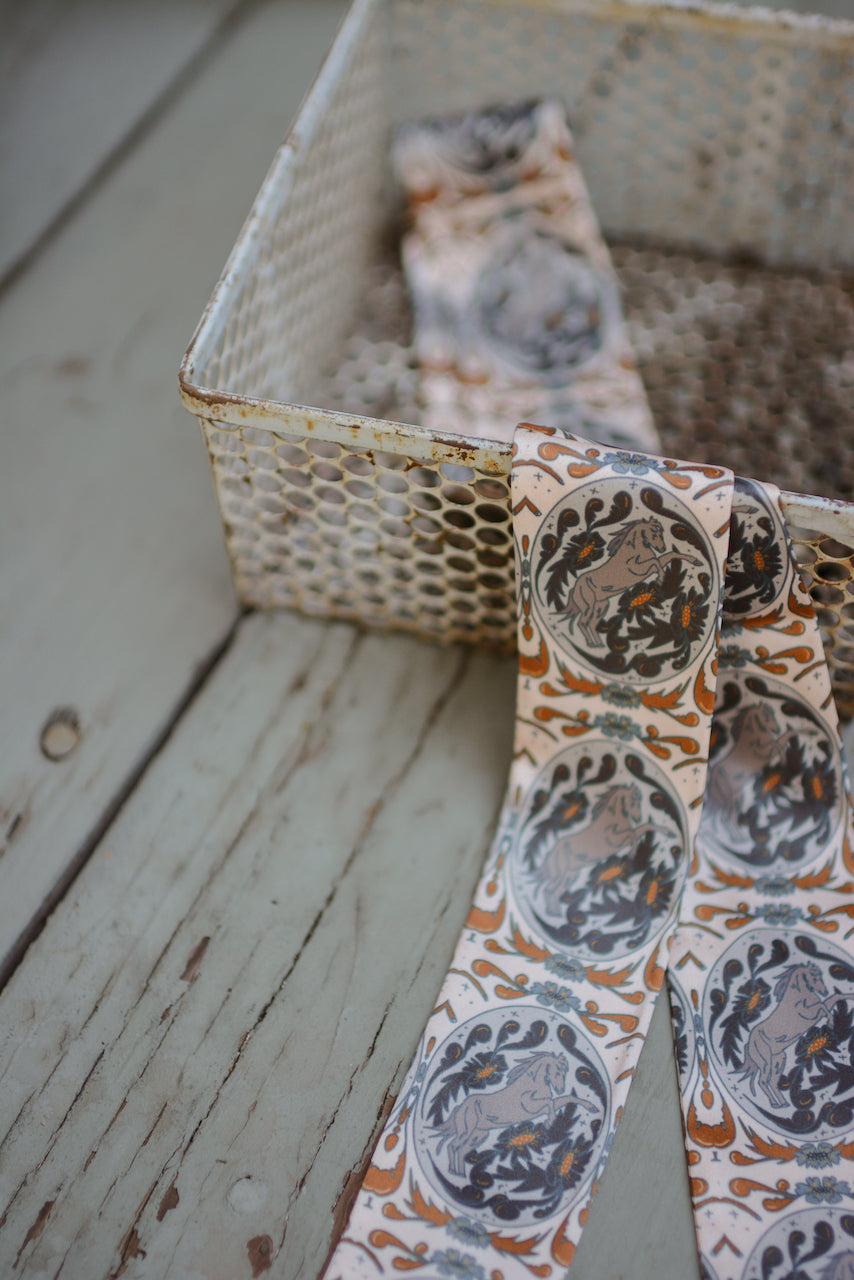 Bloomin' Bronc Western Cowgirl Twilly Scarf V1 — Final Stock