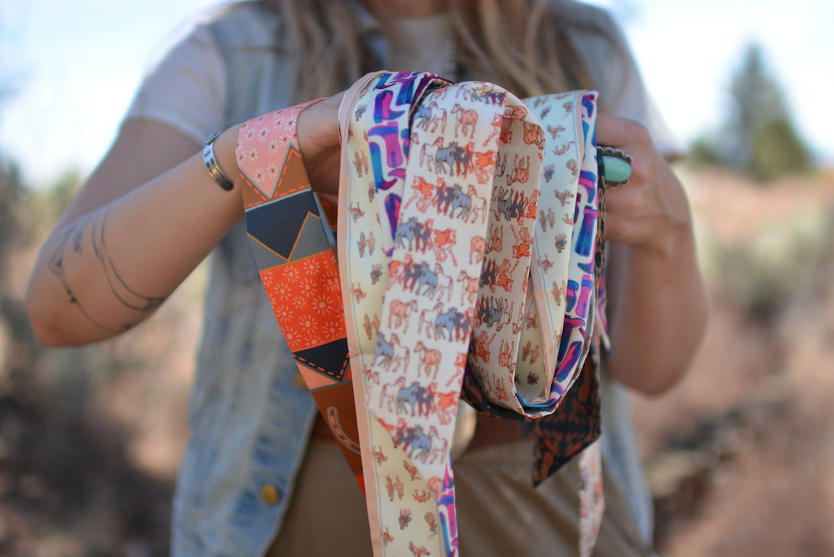 Frontier Bound Quilted Patchwork Twilly Scarf V1 — Final Stock