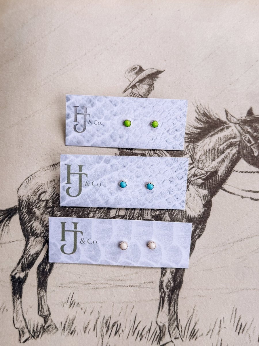 Bainville 4mm White Buffalo Studs