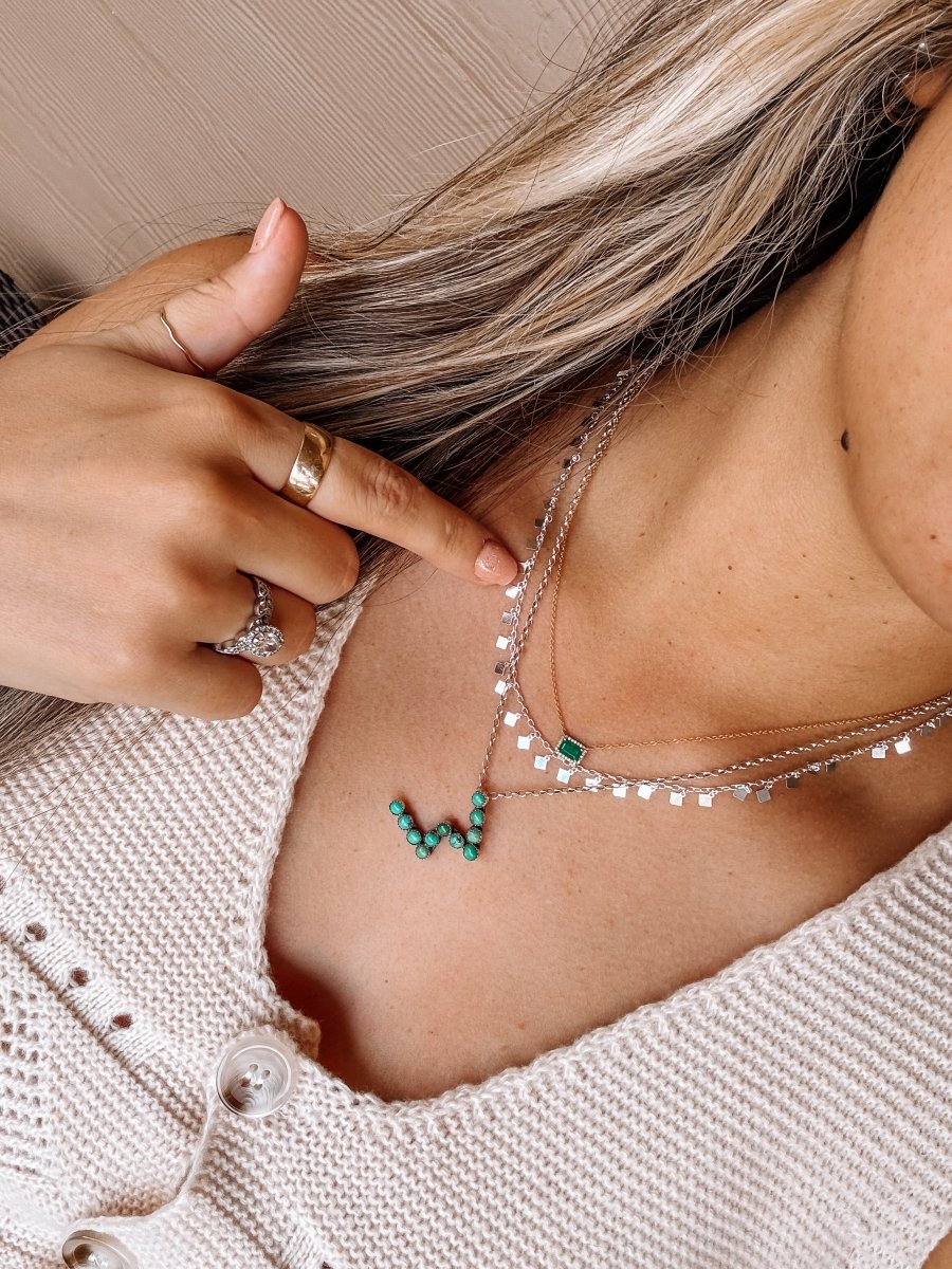 Diamond-Shaped Drops Necklace 18"