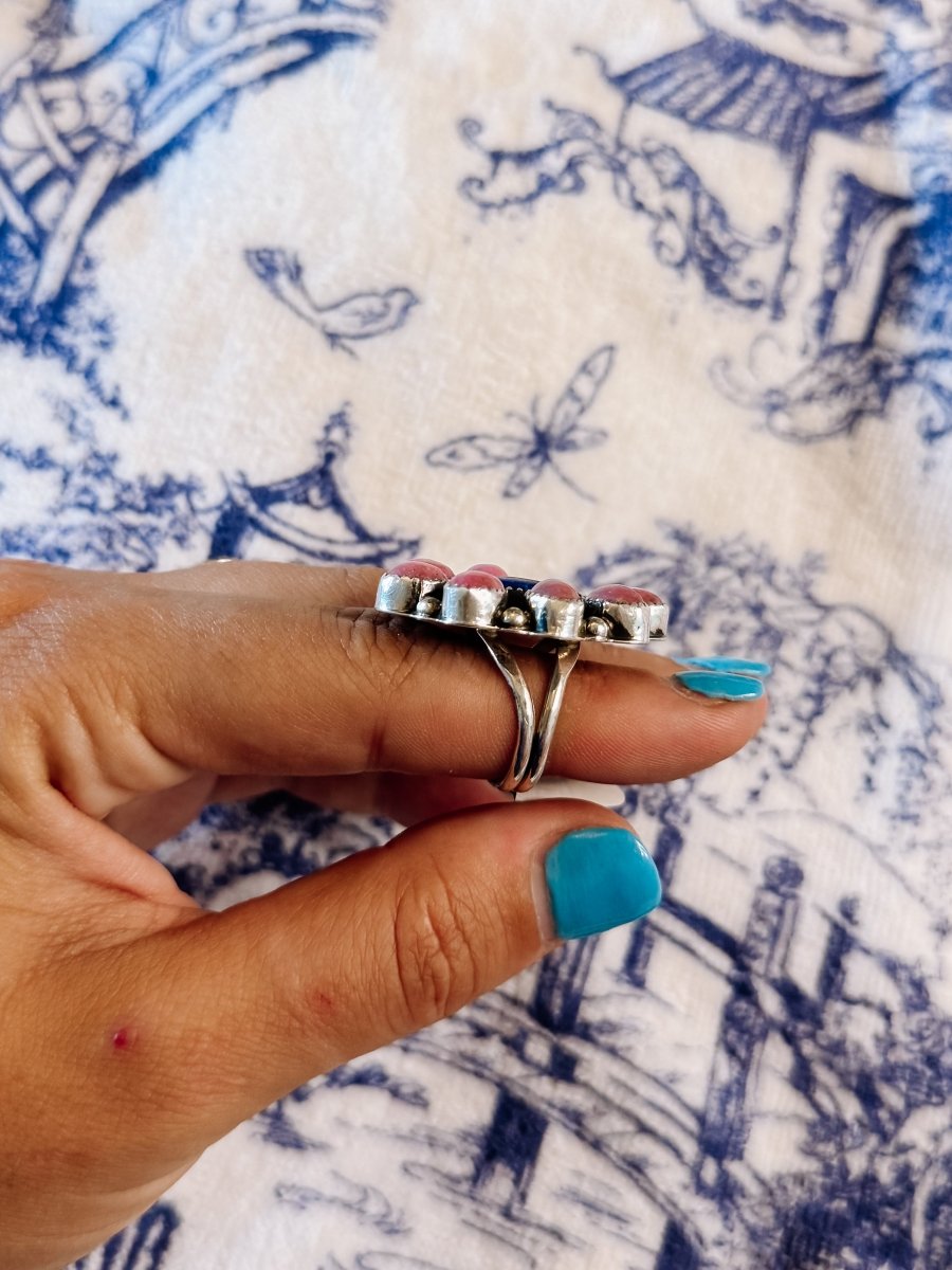 Hemphill Rhodonite + Lapis Cluster Ring