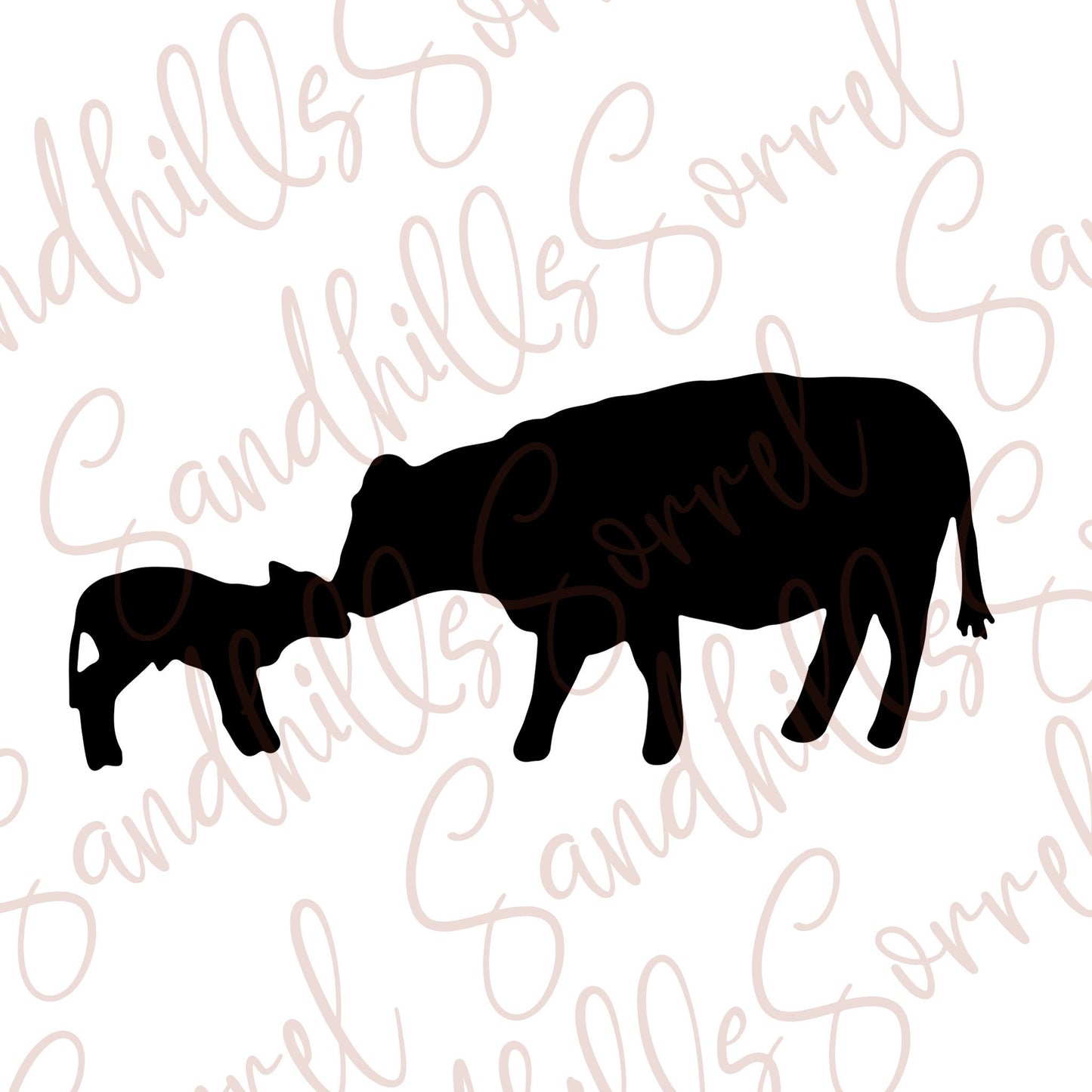 Cow and Calf PNG: Digital File for Crafts & Vinyl