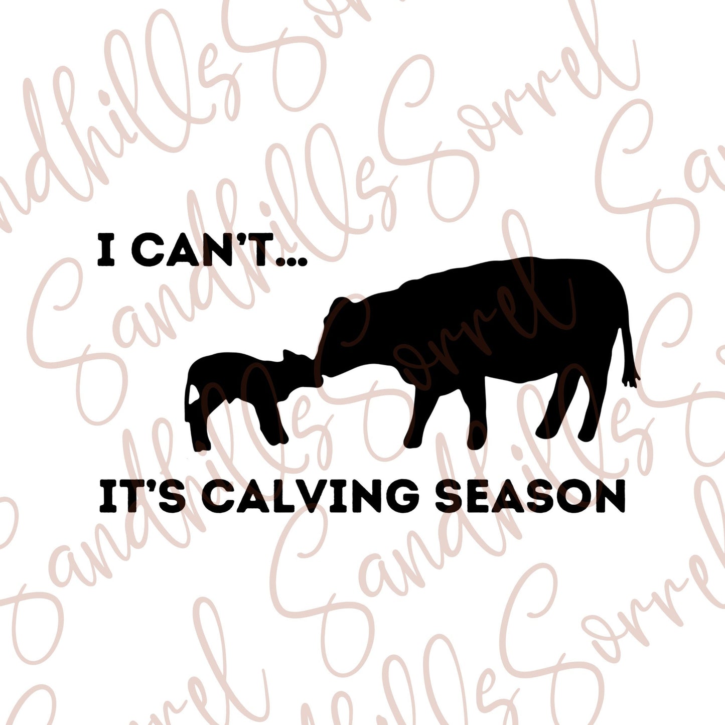Calving Season Cow & Calf PNG File: Digital Download