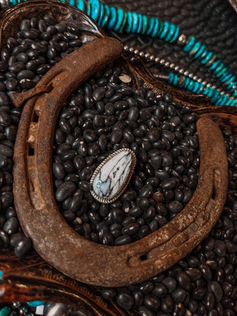 Lightning White Buffalo Ring