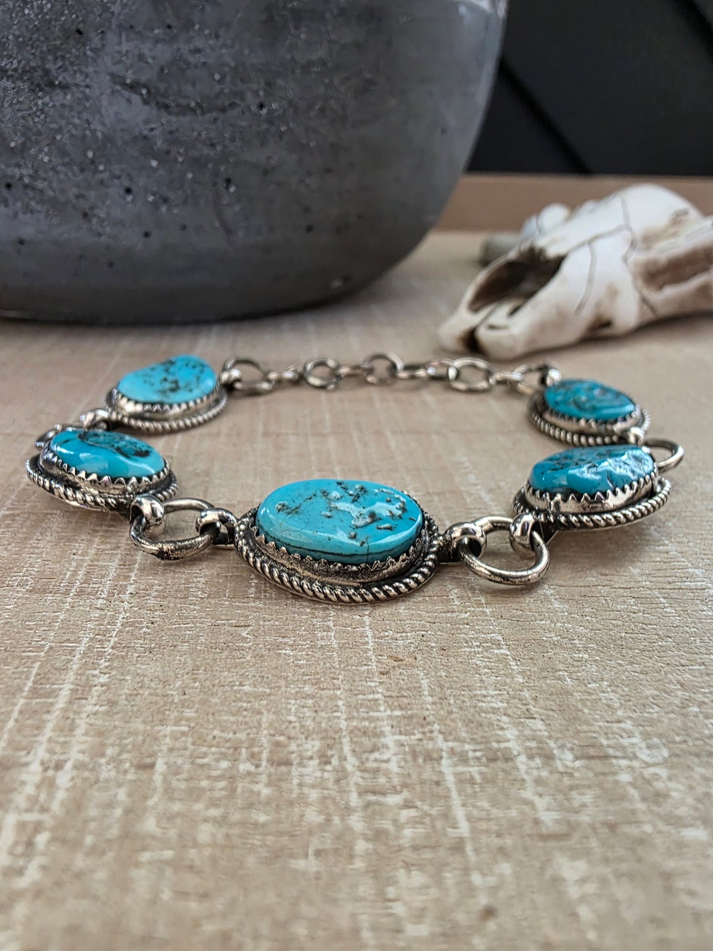 RITA DAWES FIVE STONE TURQUOISE BRACELET