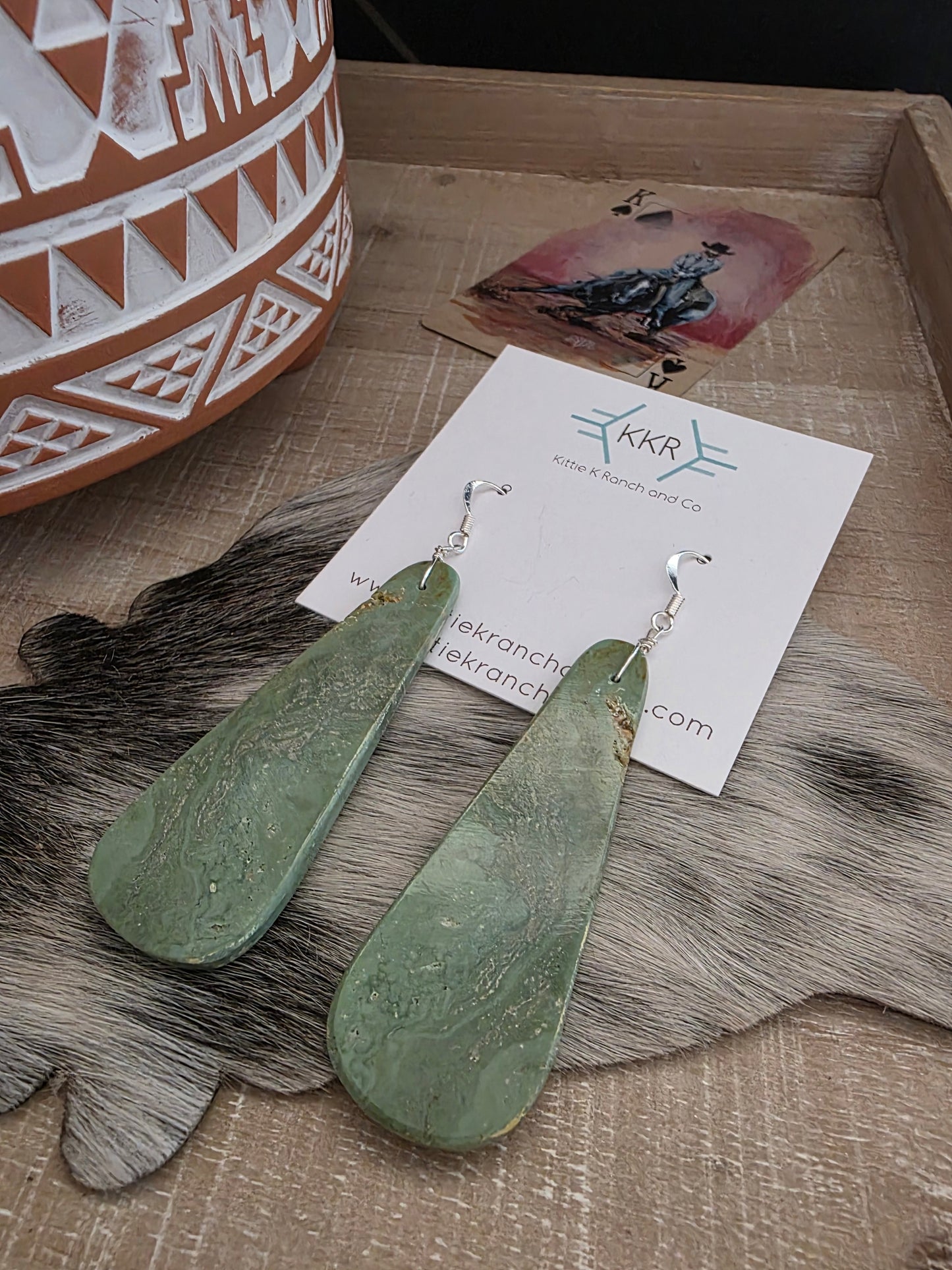 THE KINGMAN TURQUOISE SLAB EARRINGS