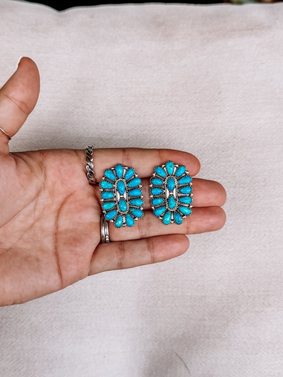Snook Turquoise Cluster Earrings