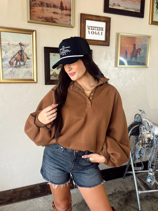 Piper Sweatshirt in Brown-SMALL