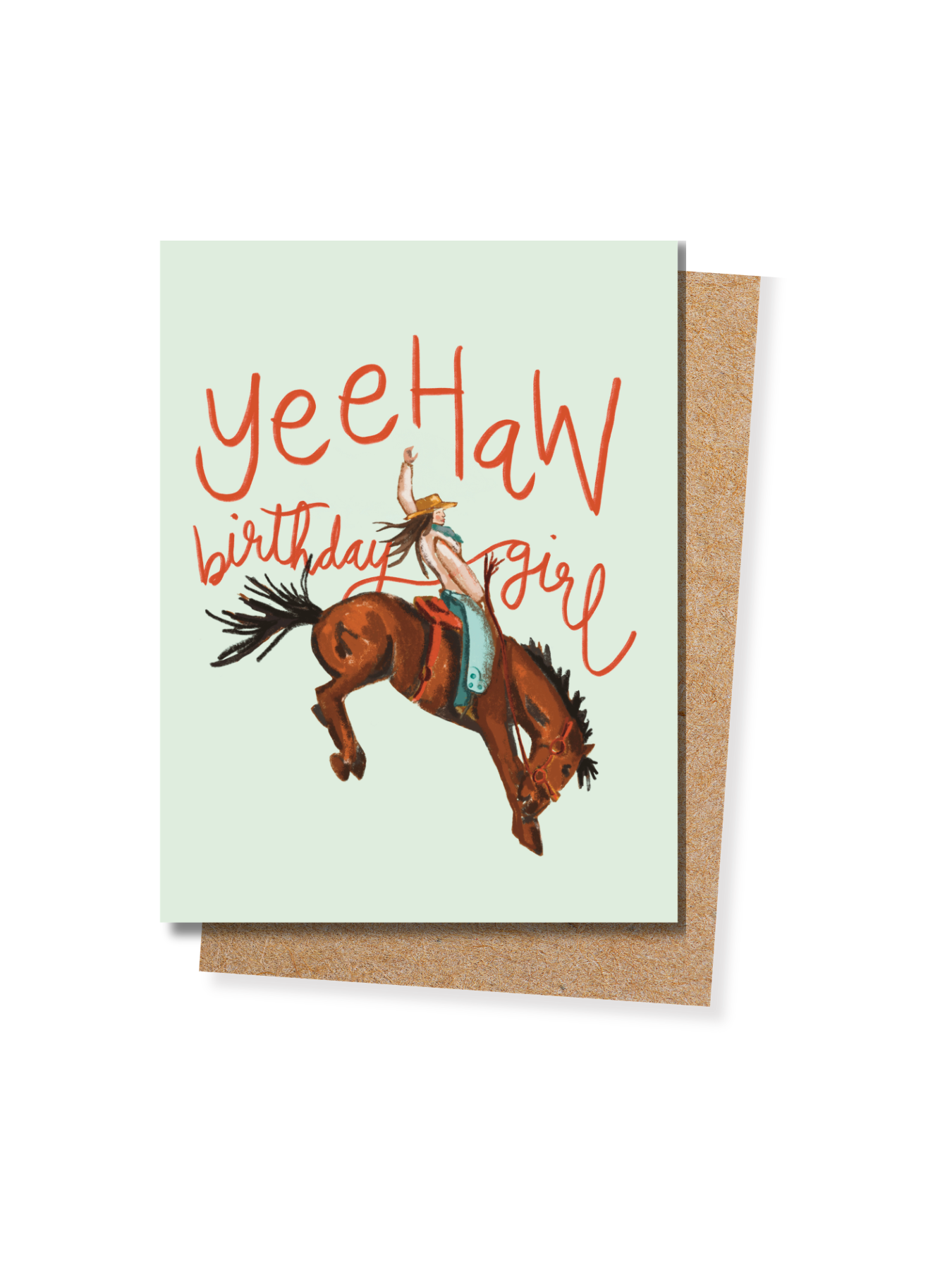 Bucking Bronco Yeehaw Birthday Girl Western Birthday Card