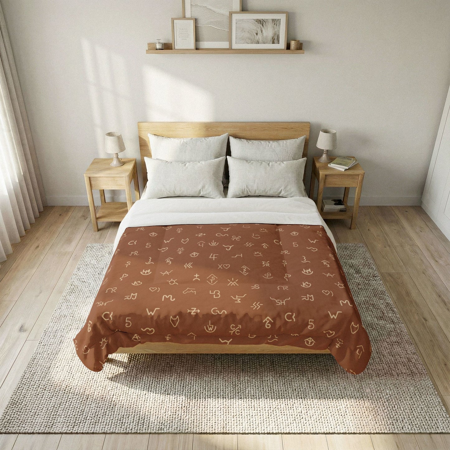 Branded Comforter -Rust