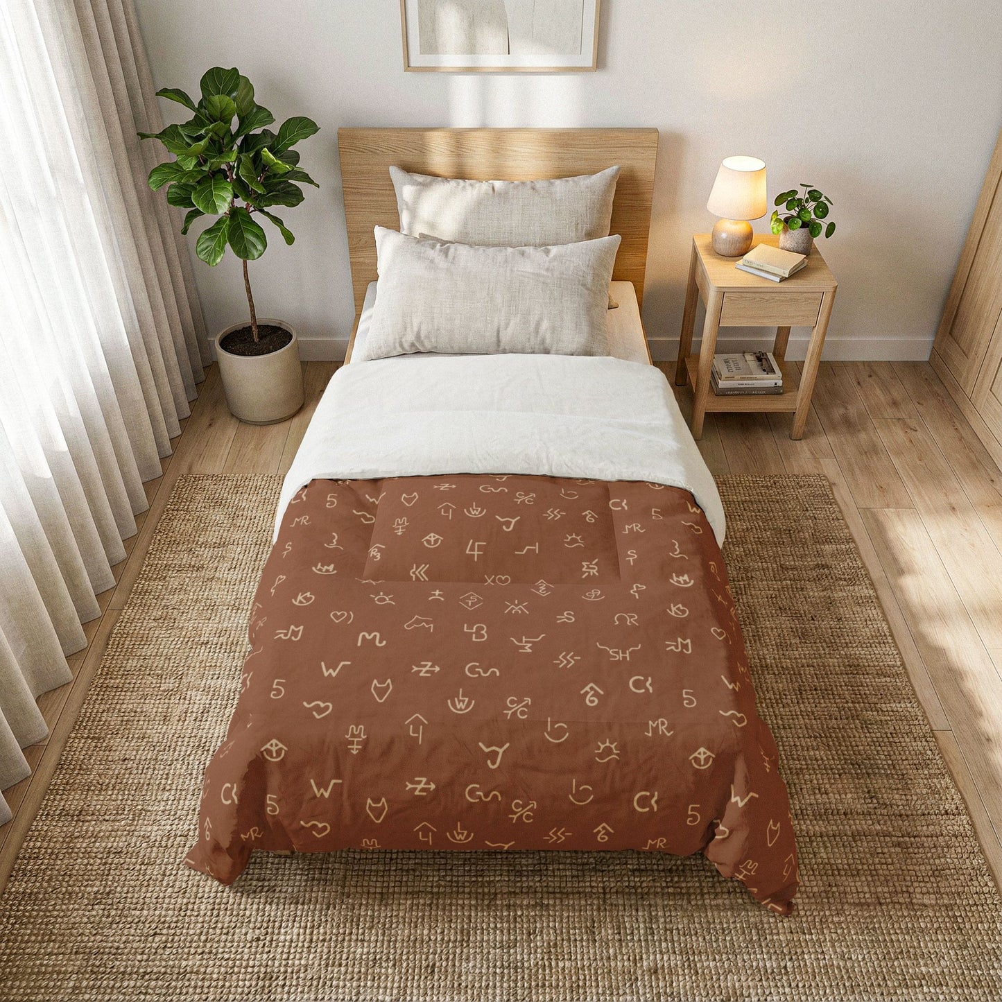 Branded Comforter -Rust