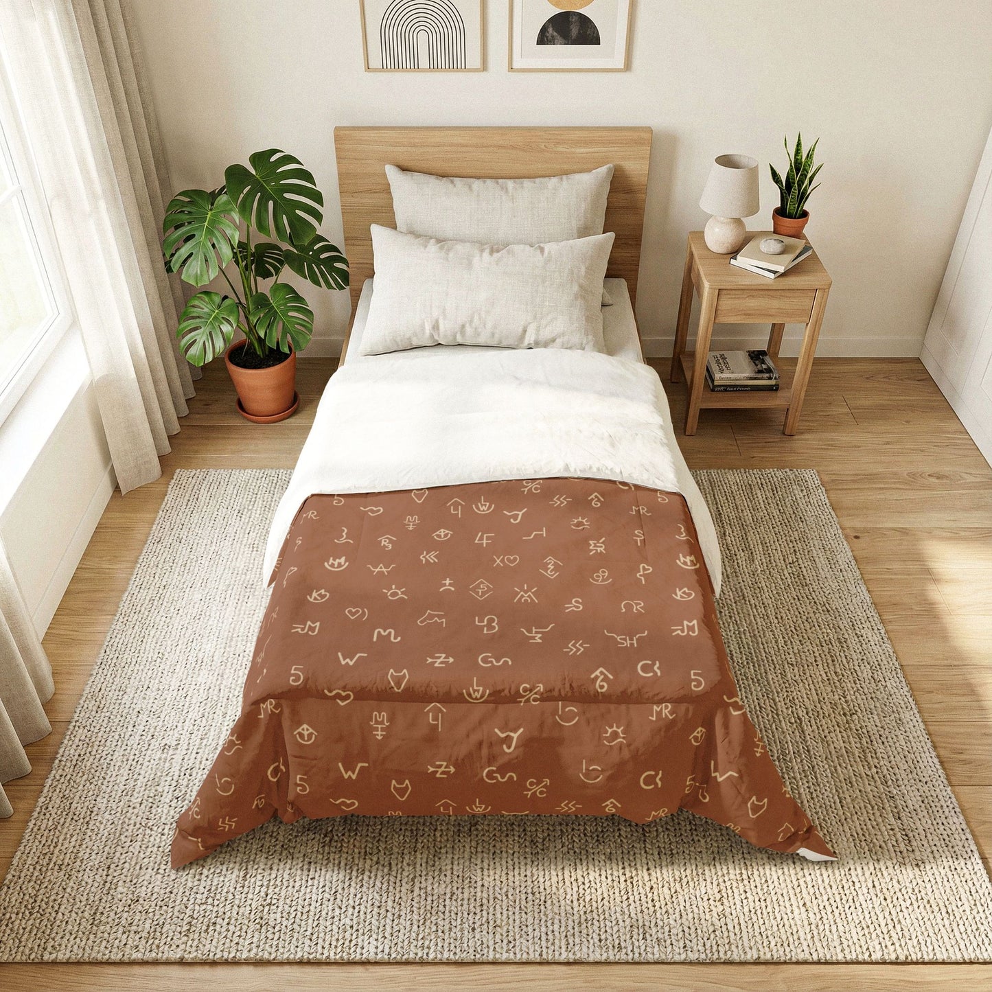 Branded Comforter -Rust