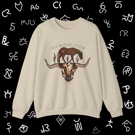 Longhorn Lone Horse Sweatshirt - Unisex Crewneck