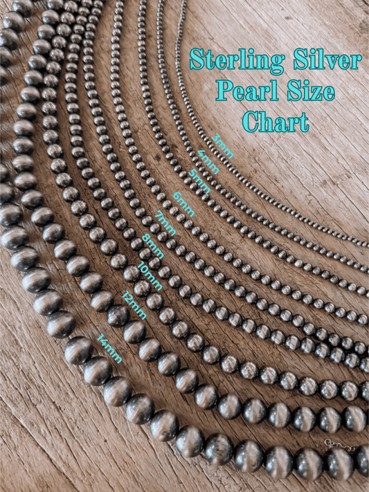 8mm Sterling Silver Pearl Necklace 16"-24"