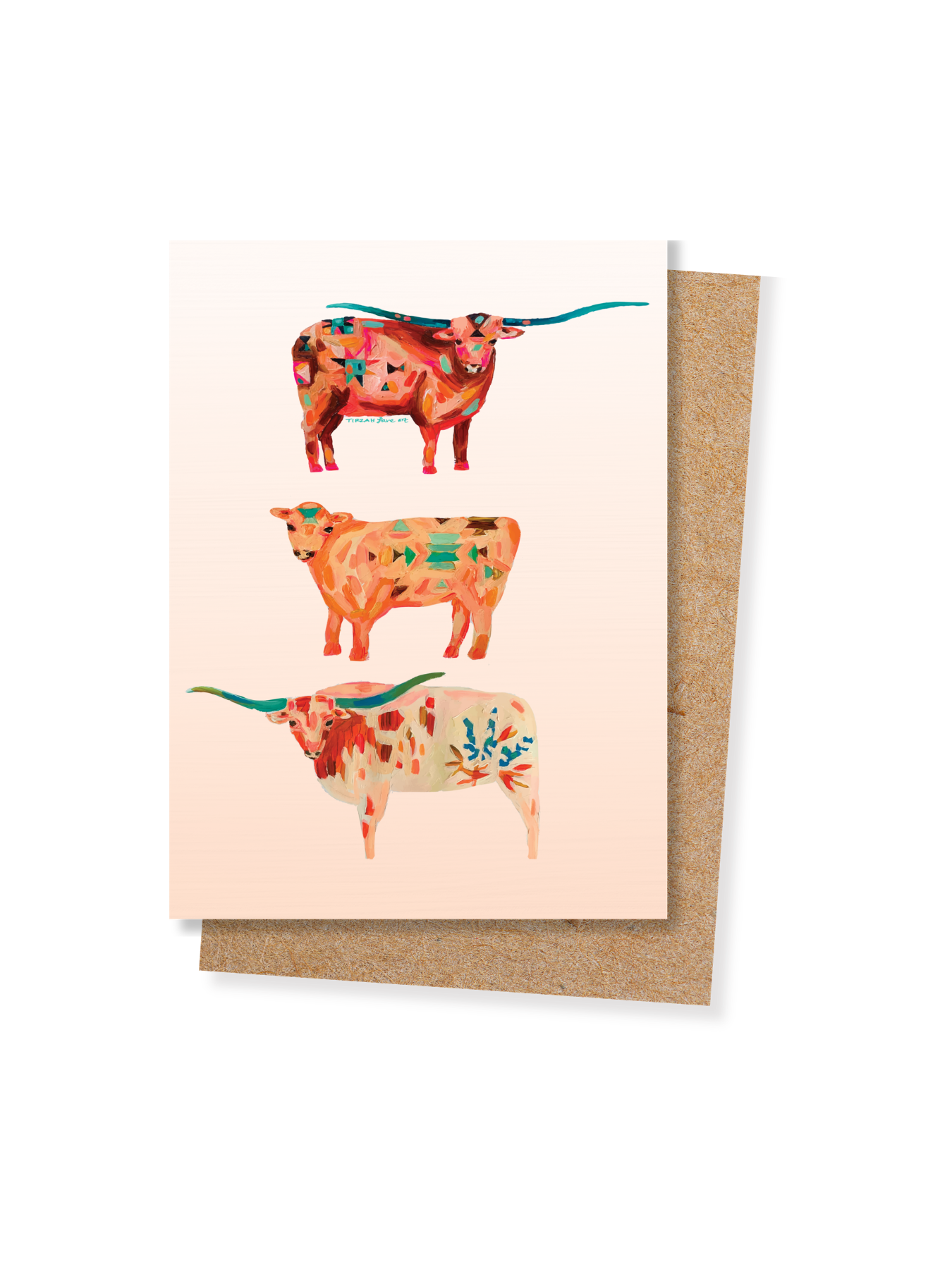 Texas Longhorn Blank Card, Cow Card, Western Greeting Card