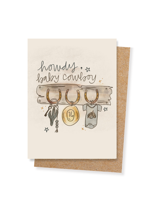 Howdy Baby Cowboy Western Baby Shower Card