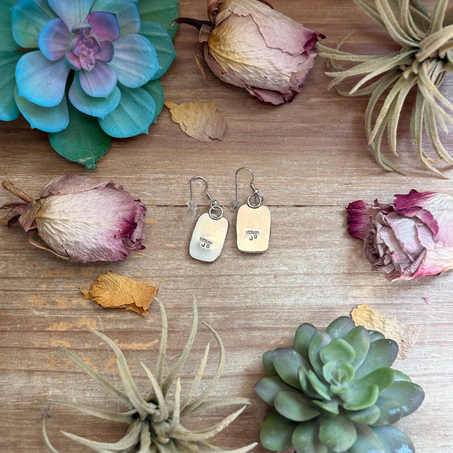 Sterling Silver Wild Horse Jasper Dangle Earrings – Handmade by Artist Jason Ogg