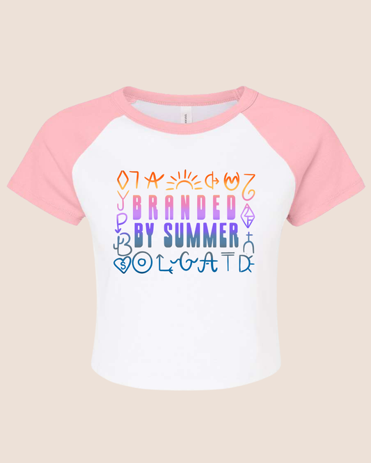 Branded by Summer Baby Tee (Pink/white)