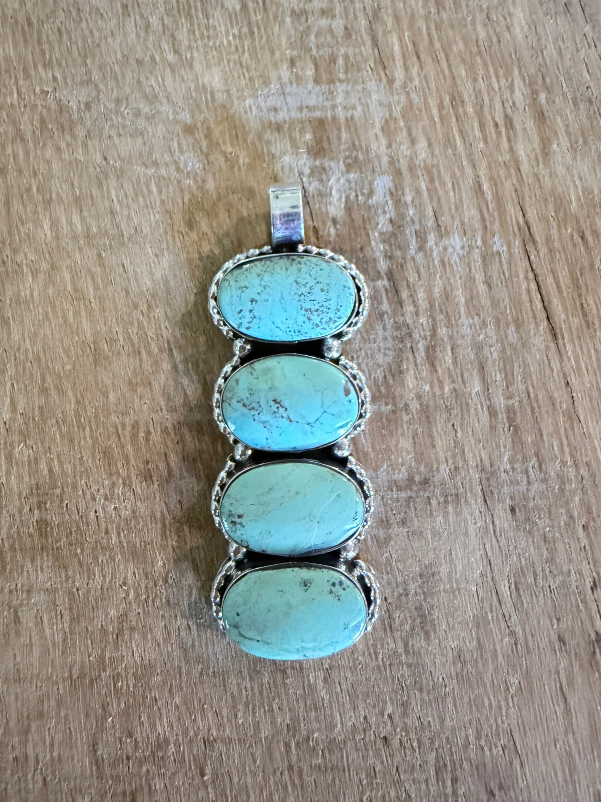 Navajo Handmade Sterling Silver Royston Pendant by Marie Bahe