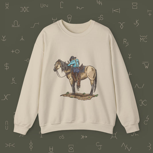 Crewneck Sweatshirt Back in the Saddle Design