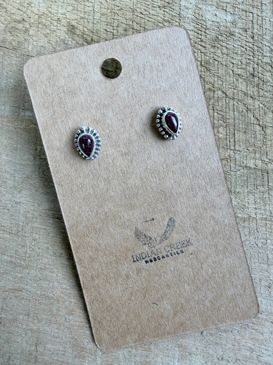 Purple Spiny Stud Earrings