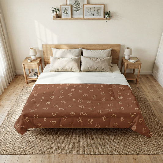 Branded Comforter -Rust