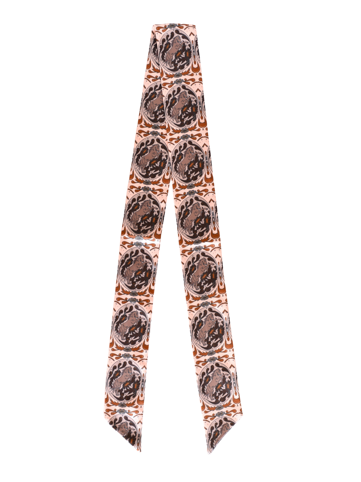 Bloomin' Bronc Western Cowgirl Twilly Scarf V1 — Final Stock