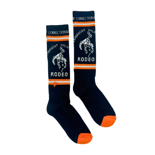 Cactus Alley-Correctional Vaca Blk Performance Boot Socks