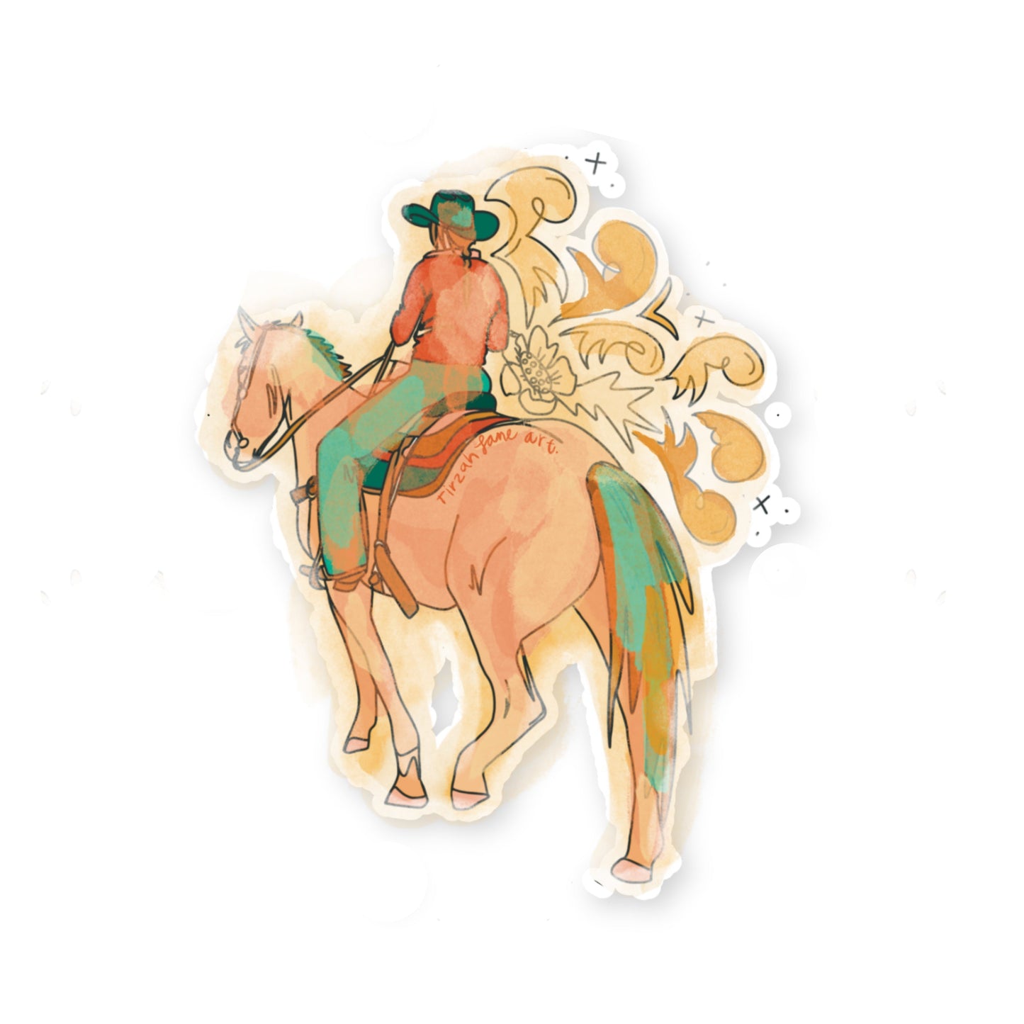 Summer Ride Hose Western Waterproof Sticker