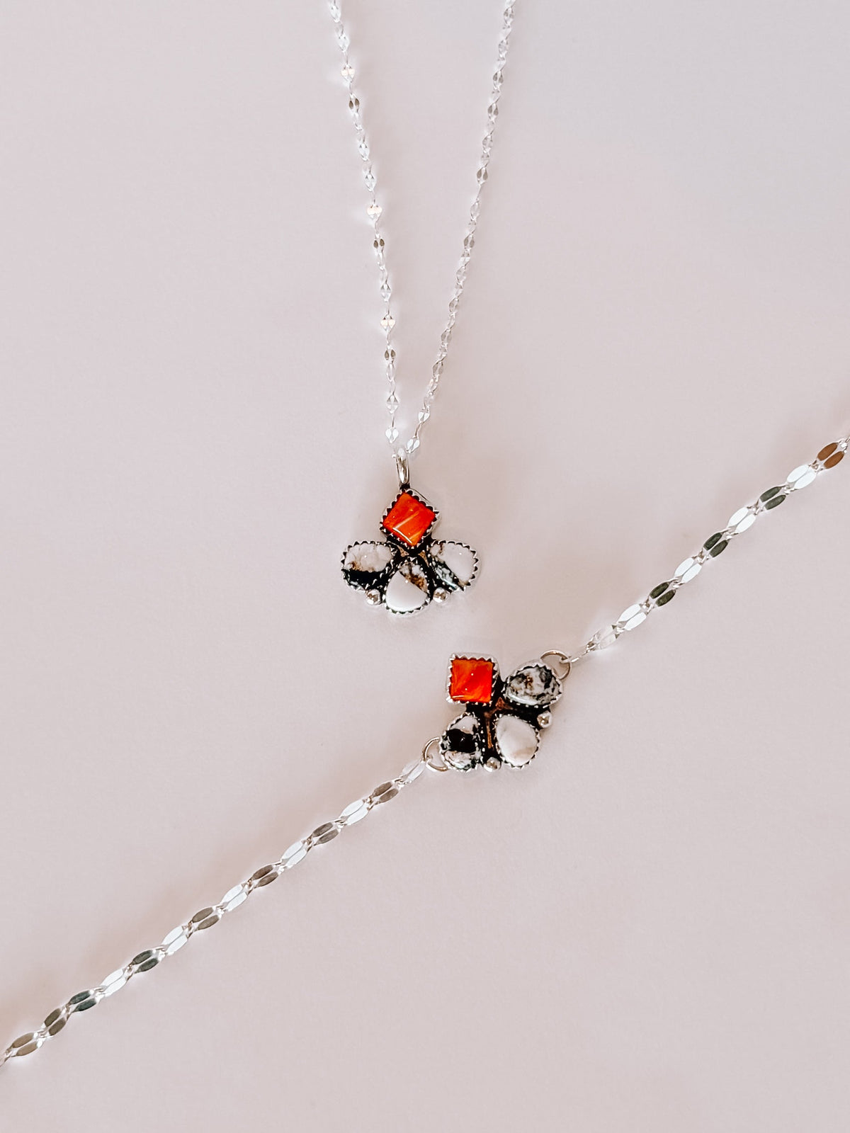 Flint Stone Cluster Necklace