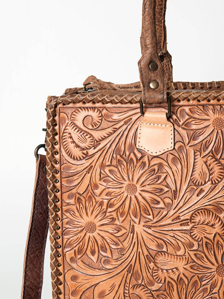 ADBG235 Tote Hand Tooled Genuine Western Leather Women Bag