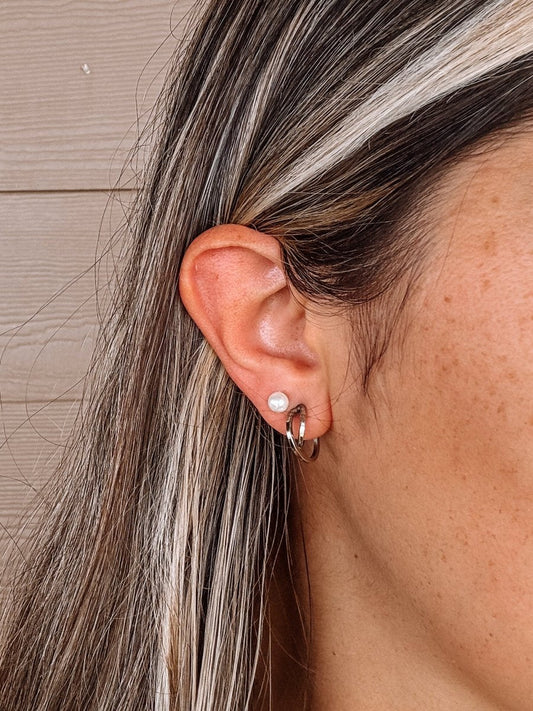 5mm Crystal Pearl Stud Earrings