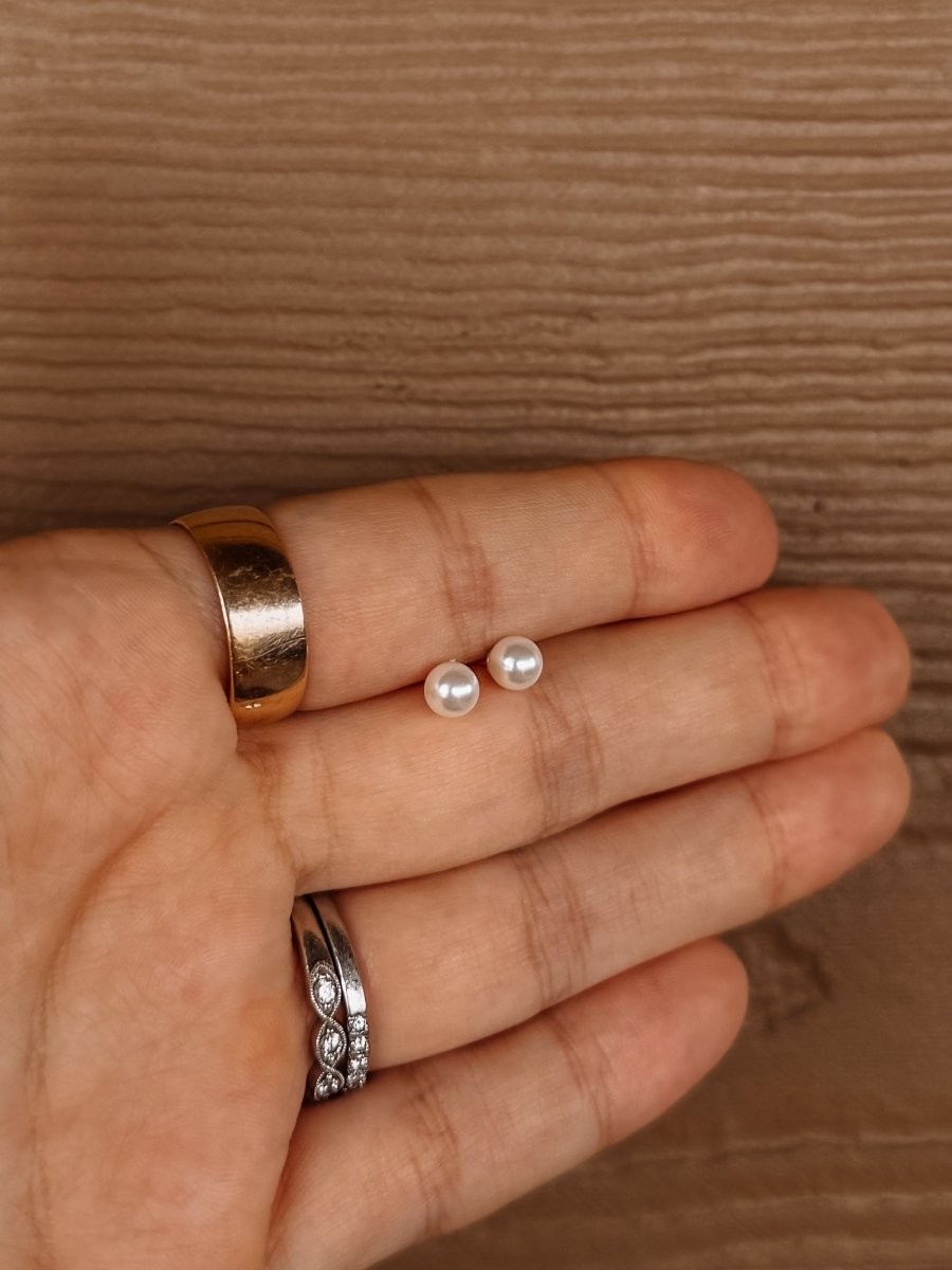 5mm Crystal Pearl Stud Earrings