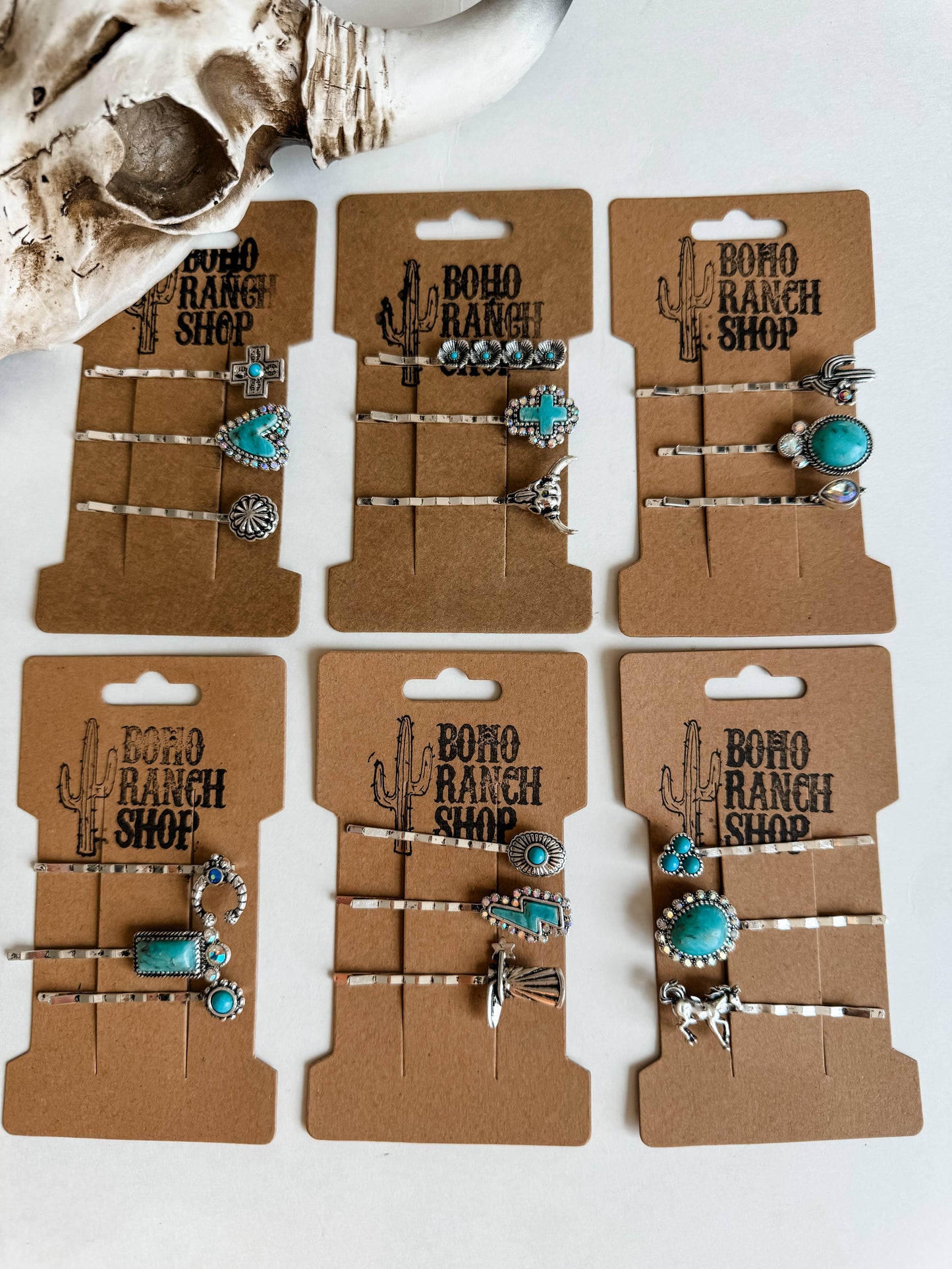 Western Hair Bobby 3 Pin Set - wedding, prom hair bridesmaid
